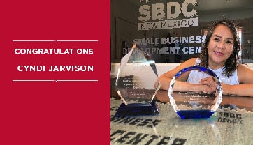 Cyndi Jarvison, UNM-Gallup SBDC's Director, receives SBA recognition. 